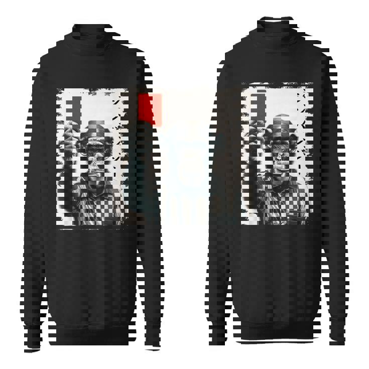 「シンパンジー」審判 シンパン チンパンジー レッドカード 猿 サル スポーツ サッカー 日本語 カタカナ かっこいい スウェットシャツ