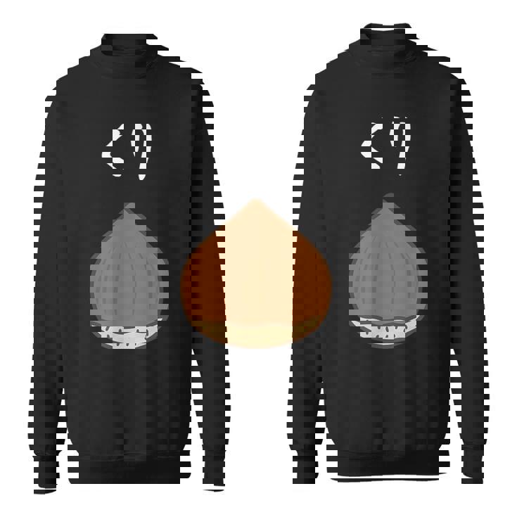 【くり】栗 可愛い おもしろ 面白い 秋 旬 食べ物 ネタ ウケ狙い かわいい 食品 ユニーク ウケる 和菓子 カワイイ スウェットシャツ