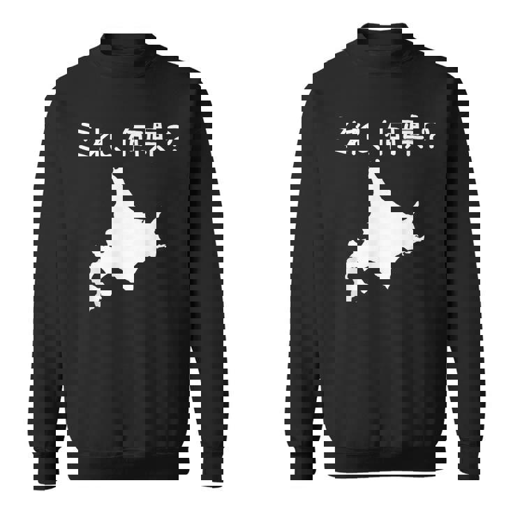 【これ、何県？】北海道 都道府県 クイズ 小学生 遊び心 パズル 地図 シルエット 地理 先生 おもしろ 面白い ネタ スウェットシャツ