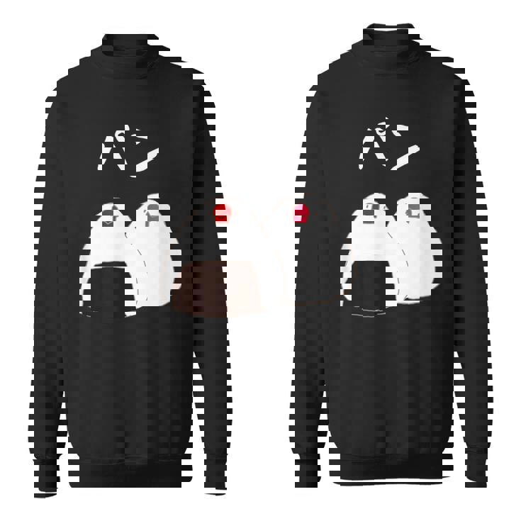 【パン】おにぎり オニギリ ごはん お米 文鳥 桜文鳥 サクラブンチョウ 白文鳥 おもしろ 文鳥 文鳥好き スウェットシャツ