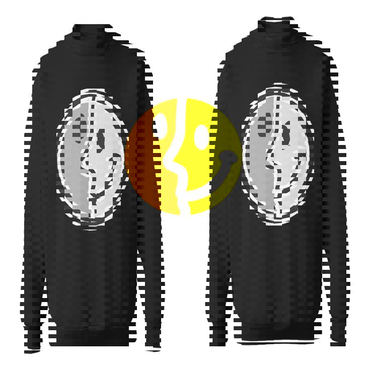 【ピカソ風】スマイル フェイス 笑顔（パロディ）キュビズム【スマイリー】ニコニコ 黄色 ポップ かわいい スウェットシャツ