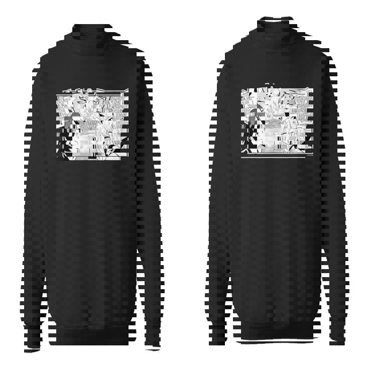 【白上フブキ】『ヤマト神想怪異譚』漫画コマtシャツ（本人セレクト 英語）黒 スウェットシャツ