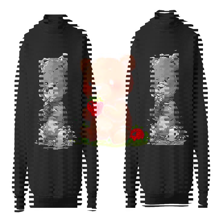 いちごくま かわいい くま 作品 描画 いちご フルーツ スウェットシャツ