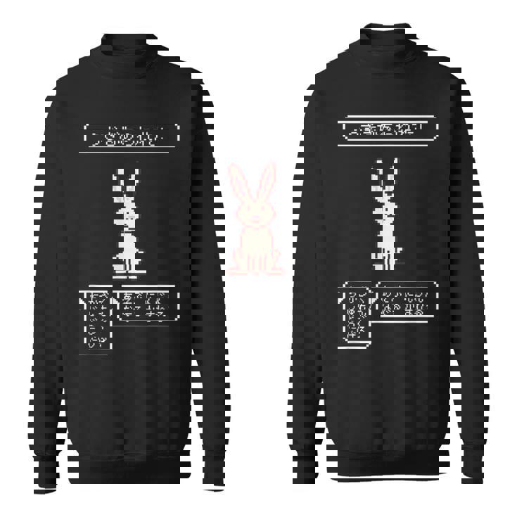 うさぎがあらわれた！ ウサギ好き ゲーム好き ウサギ飼い ウサギママ ウサギパパ Rpg ゲーマー 兎 うさぎ ウサギ スウェットシャツ