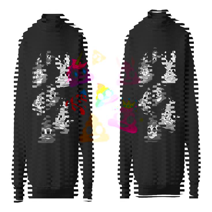 うんこマーク愚かな楽しいワッキーユニコーンバニープリンセスレインボー スウェットシャツ