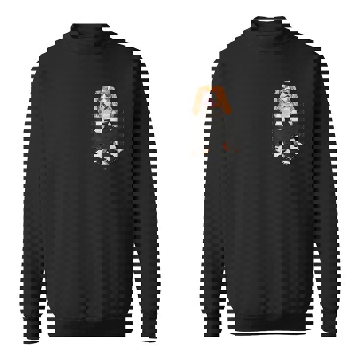 おかしなキャバリア王チャールズ・スパニエルがあなたのポケットに。 スウェットシャツ