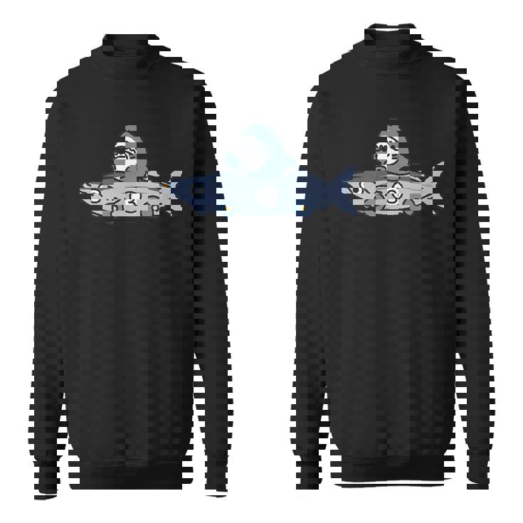 おさかなのくるまを運転するサメ スウェットシャツ