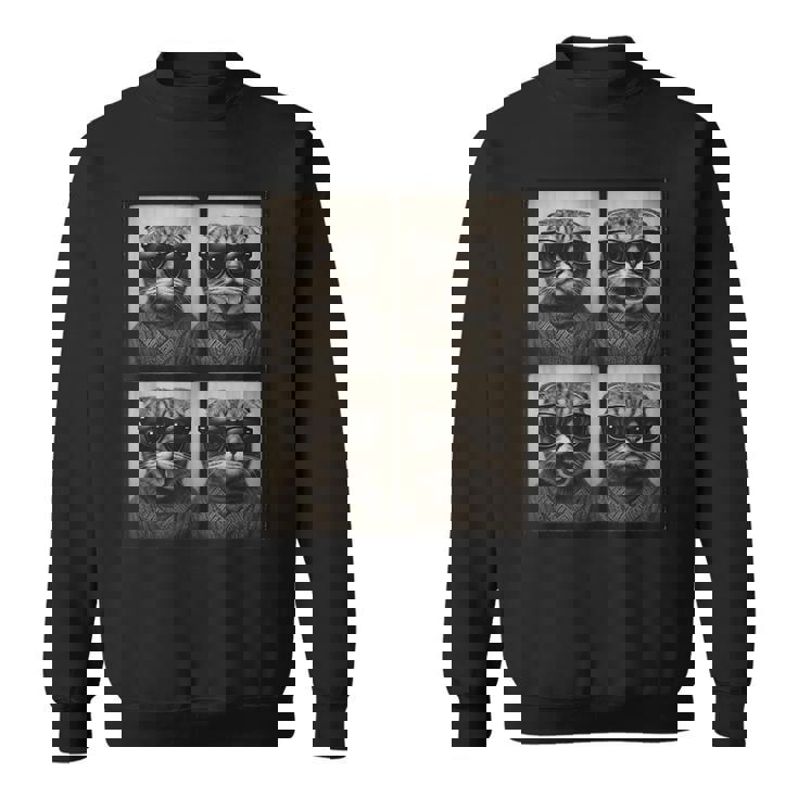 おしゃれメガネのスコティッシュフォールド スウェットシャツ