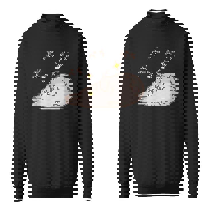 おなかをぺちぺちするアザラシちゃん おもしろ ネタ 水族館 かわいい スウェットシャツ