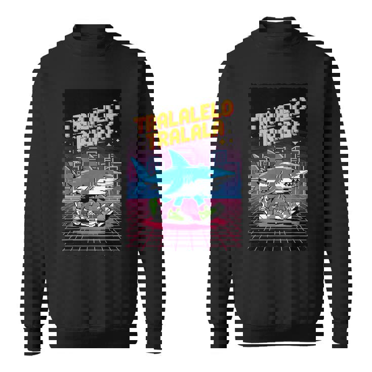 おもしろイタリアンゲーマー ミーム トララレロ トラララ 8ビット シャーク キッズ スウェットシャツ