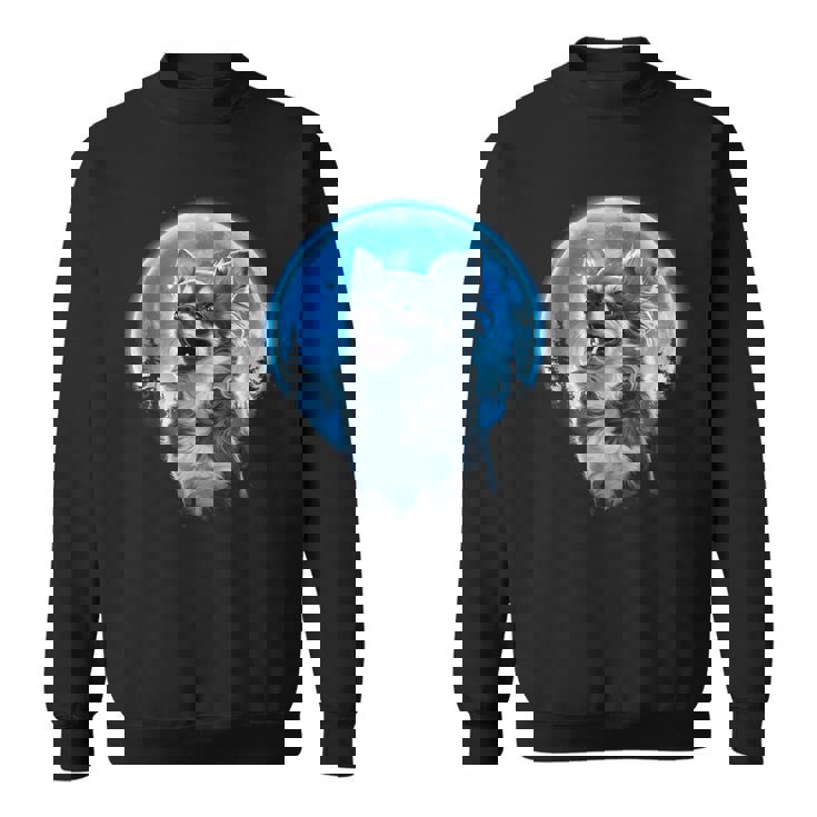 おもしろチワワ吠え月 チワワオーナー。 スウェットシャツ