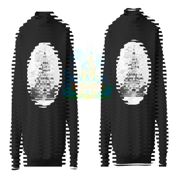 お城ファンのための花火のある素晴らしい魔法の王国 スウェットシャツ
