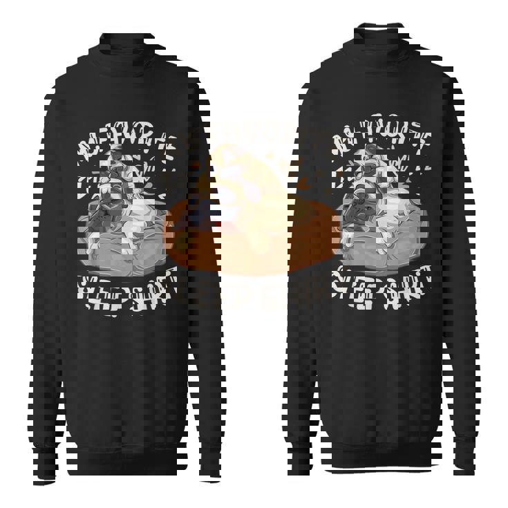 お気に入りのスリープ シャツ、パグ犬と子犬 スウェットシャツ