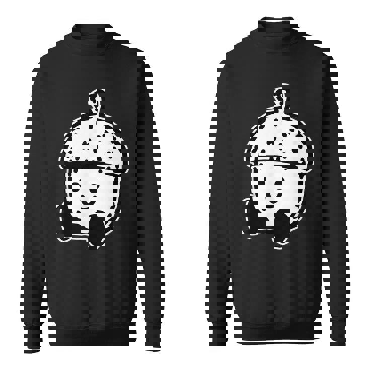 かわいい どんぐり 笑顔 ハッピー どんぐり ブラックワーク ミニマリスト スウェットシャツ