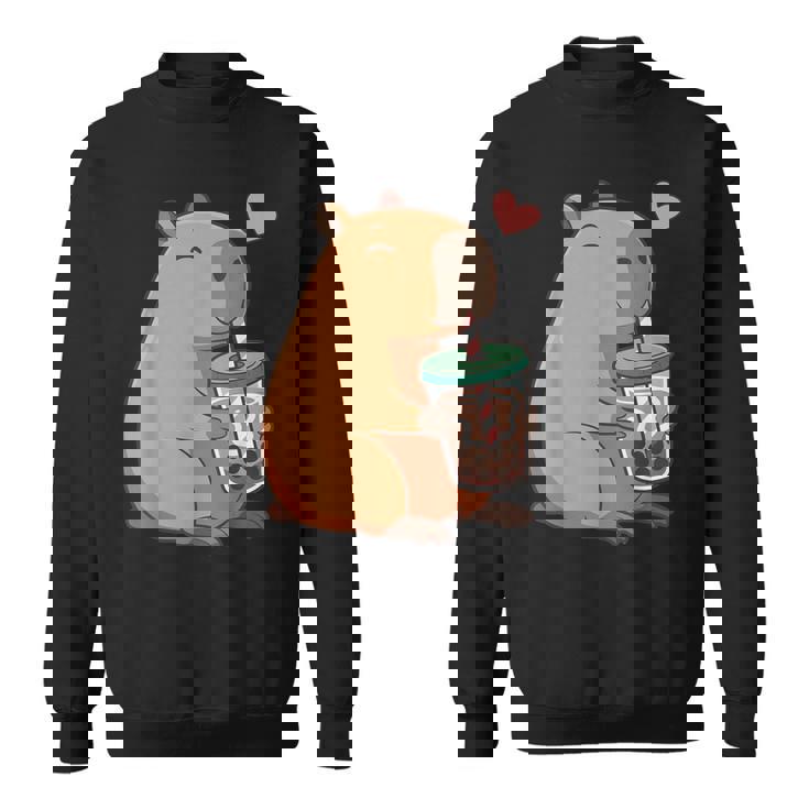 かわいい カピバラ ドリンク バブルティー カワイイ Capy Lover キッズ ガールズ スウェットシャツ