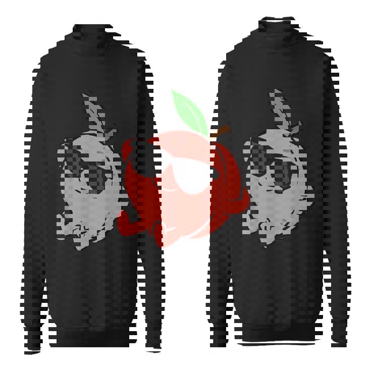 かわいい 桃 フルーツ リラックス のんびりピーチ スウェットシャツ