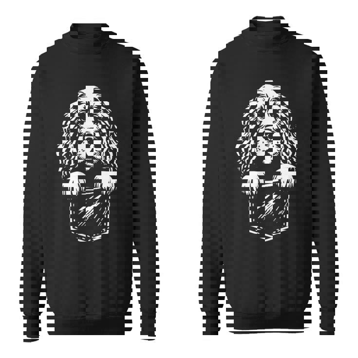 かわいいのぞくイングリッシュ コッカー スパニエル犬のグラフィック デザイン スウェットシャツ