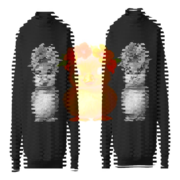 かわいいアヒルの子と花冠 スウェットシャツ