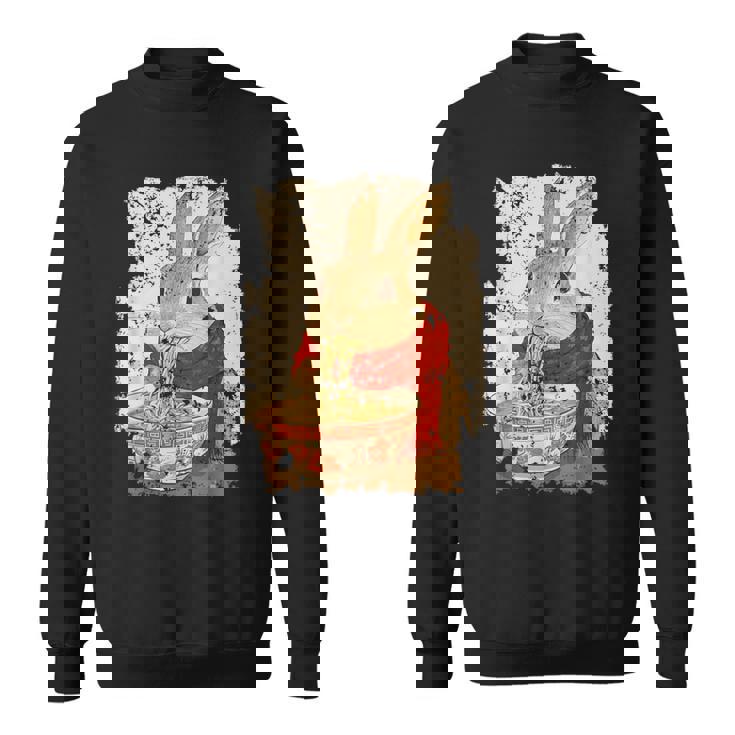 かわいいウサギが麺をすする スウェットシャツ