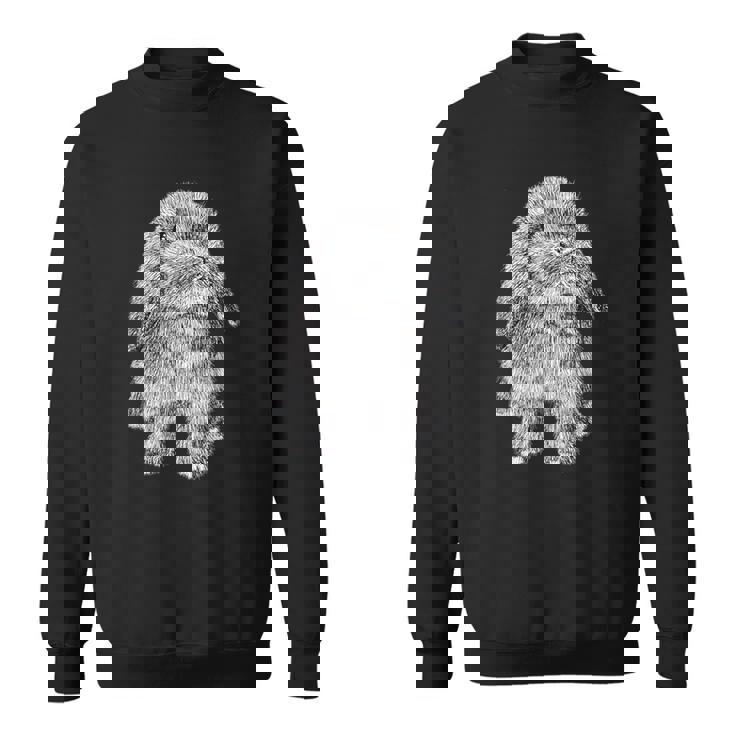 かわいいウサギの耳 座っているロップスケッチ スウェットシャツ