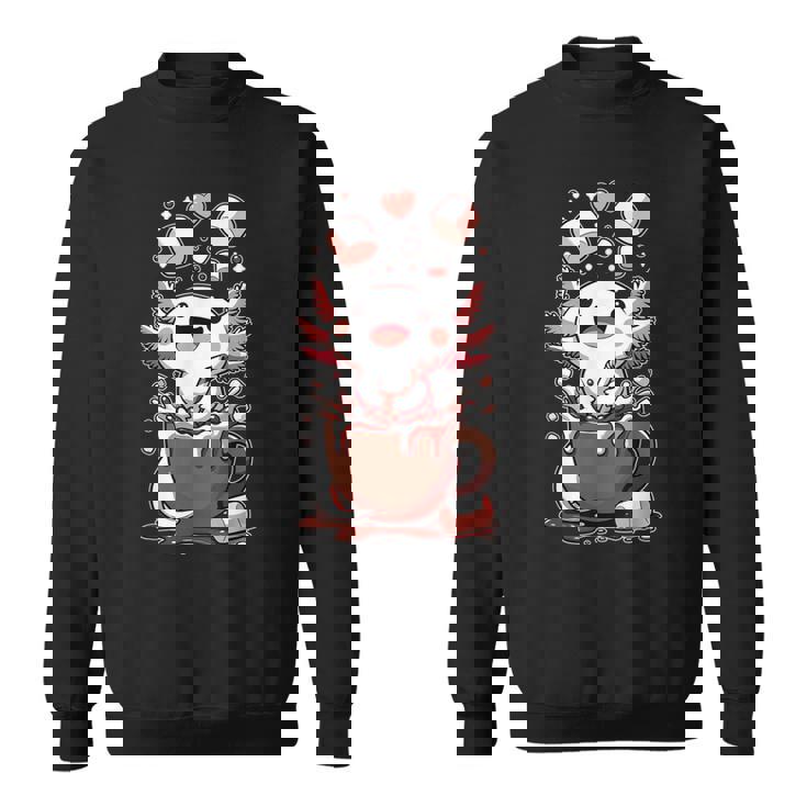 かわいいウーパールートル ホット チョコレート マシュマロ チョコレート ウーパールーパー スウェットシャツ