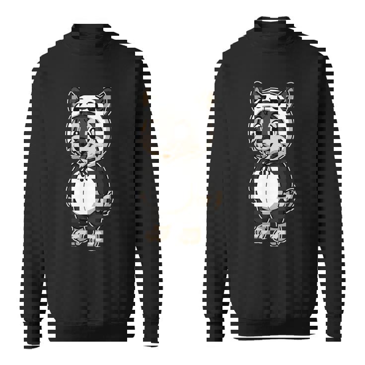 かわいいオオカミのパンダコスチューム ガールズ キッズ オオカミ愛好家 長袖tシャツ スウェットシャツ