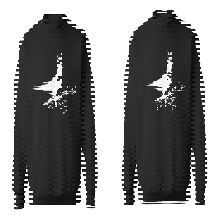 かわいいオカメインコのシルエットハート 鳥好きの方に スウェットシャツ