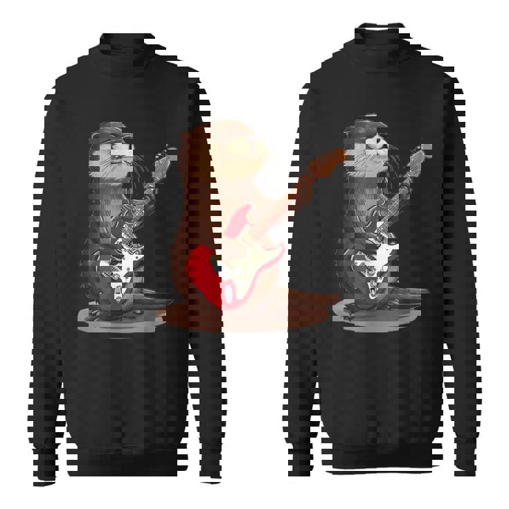 かわいいカワウソがギターを弾くコスチューム。 スウェットシャツ