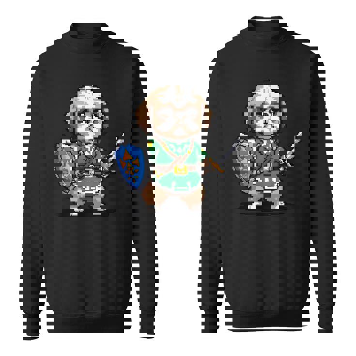 かわいいシーズー犬 レトロビデオゲームキャラクター スウェットシャツ