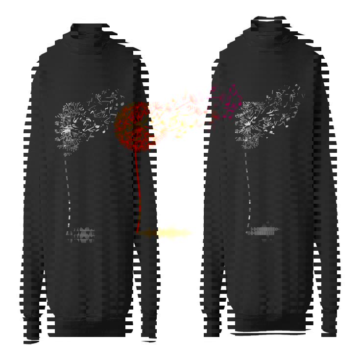 かわいいタンポポ 音符付き 花 男女兼用 音楽 スウェットシャツ