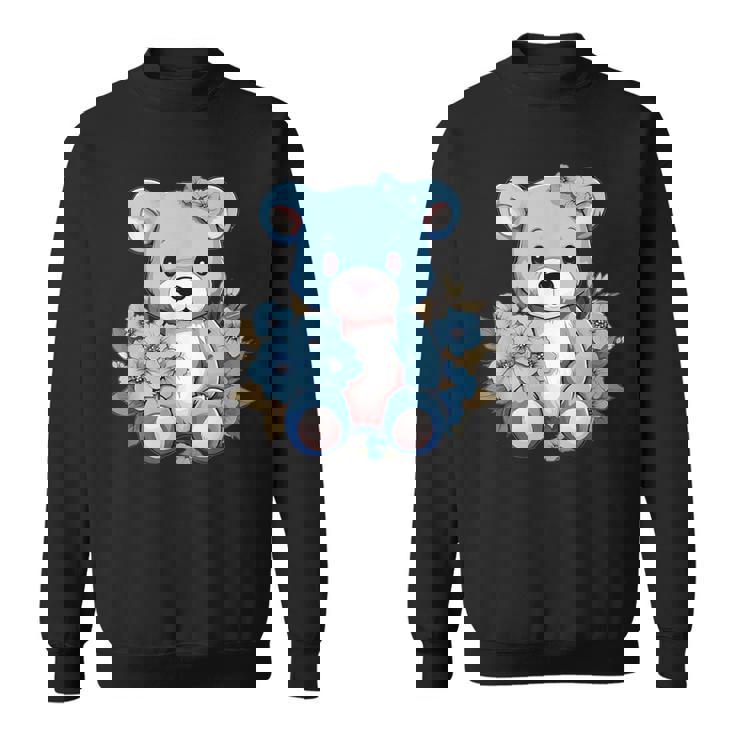 かわいいテディベアと花と一緒に I テディベア スウェットシャツ