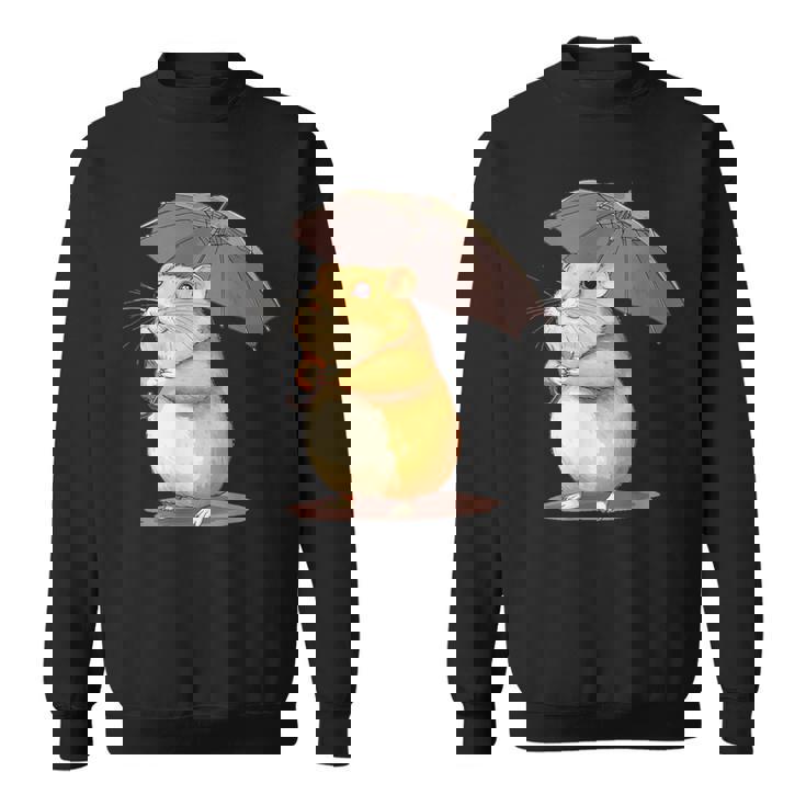 かわいいハムスターと傘のコスチューム。 スウェットシャツ