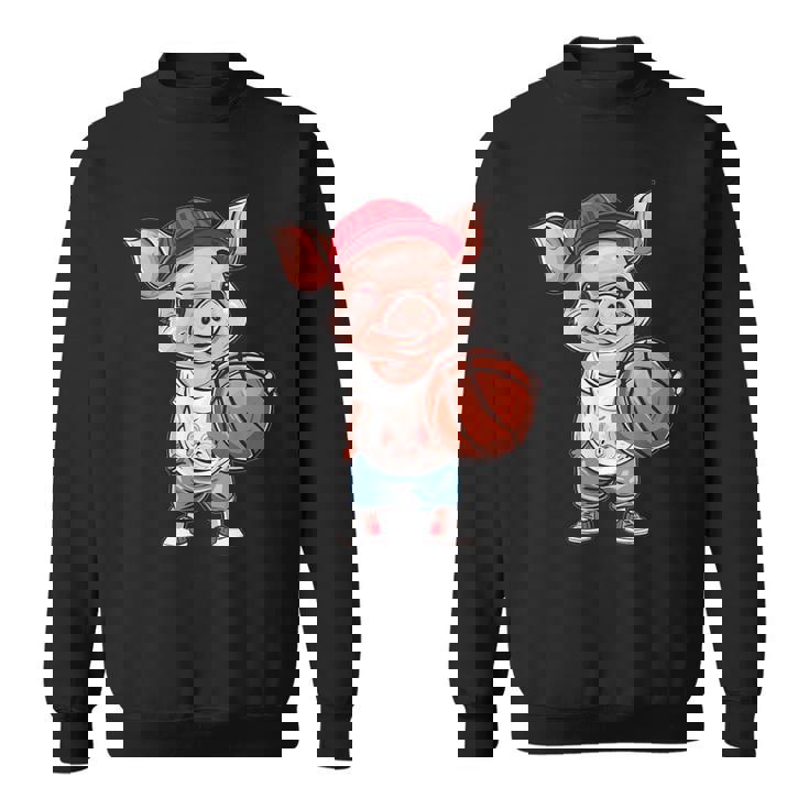 かわいいバスケットボールブタ スウェットシャツ