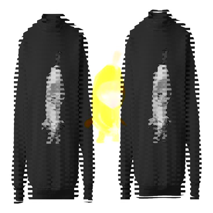 かわいいバナナ猫 ハッピーバナナキャットミーム キティ 猫好きミーム スウェットシャツ