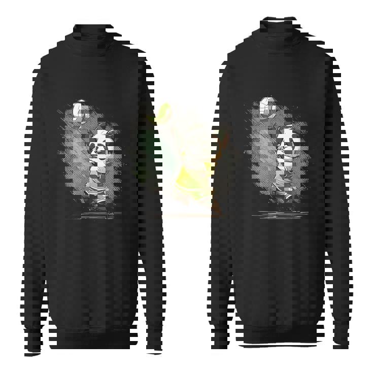 かわいいバレーボール・パンダ スウェットシャツ