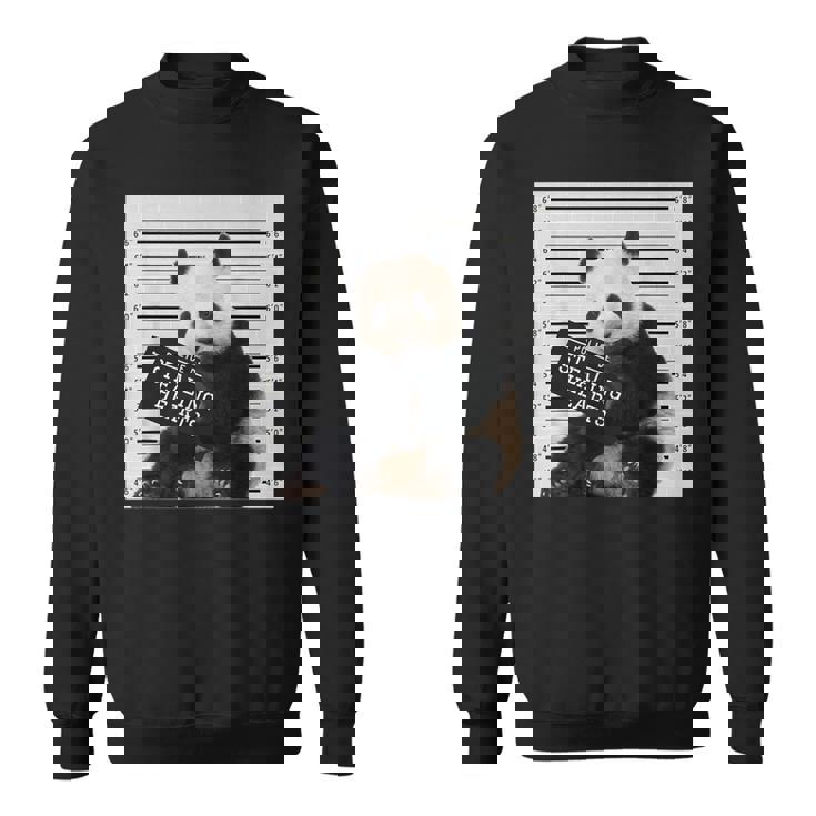 かわいいパンダの顔写真 犯罪者パンダ スウェットシャツ