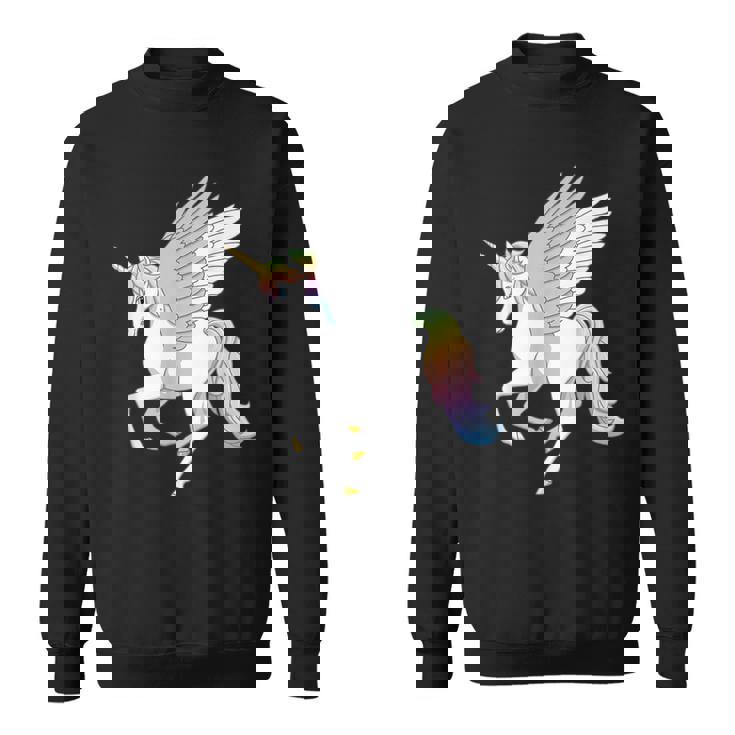 かわいいペガコーン フライングホース レインボー ユニコーン ペガサス スウェットシャツ