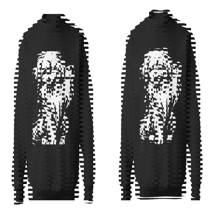 かわいいペキニーズ ハート足犬グラフィック デザイン スウェットシャツ