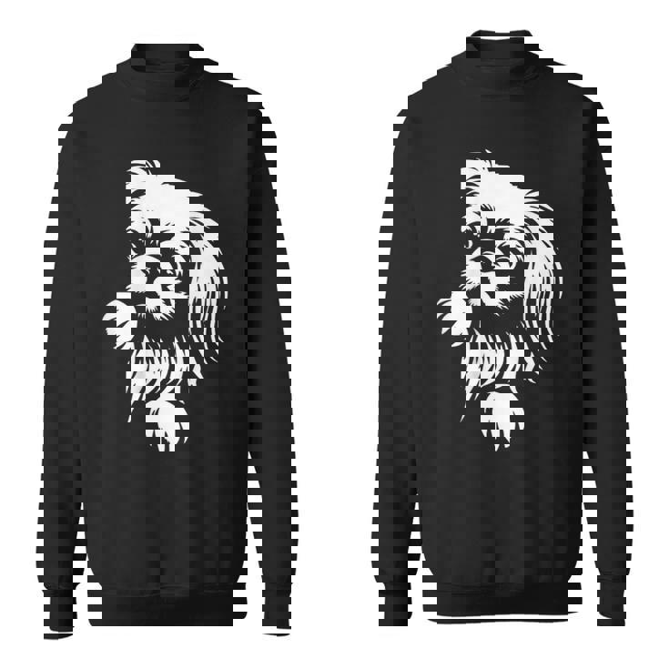 かわいいペキニーズのぞき見犬のグラフィック デザイン スウェットシャツ