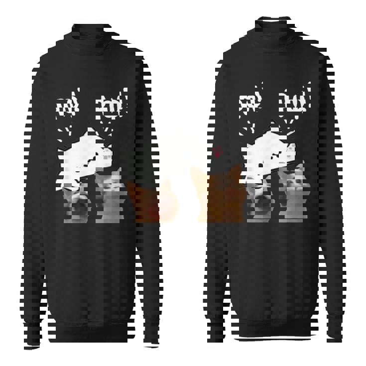 かわいいボンゴ猫遊びポップ猫ミーム スウェットシャツ