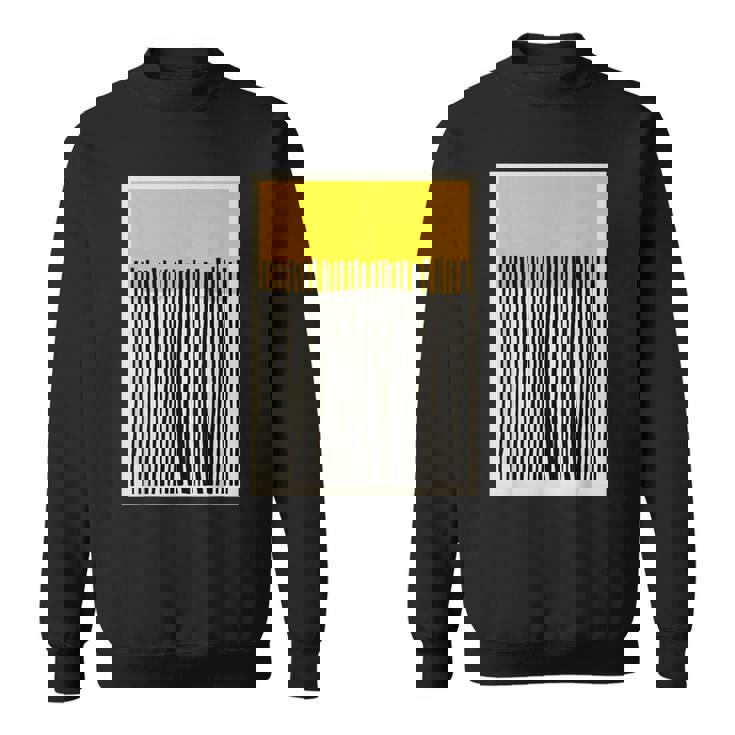 かわいいボーホーシックミニマリスト イエローベージュ ブラックラインストライプ スウェットシャツ