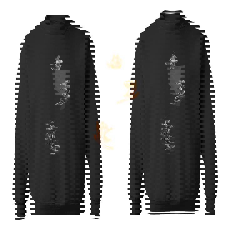 かわいいリス遊び、ポケットに登る、シマリス スウェットシャツ