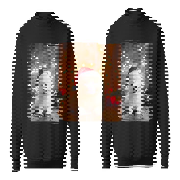 かわいい子犬の動物のクリスマス–サモエド犬のグラフィック スウェットシャツ