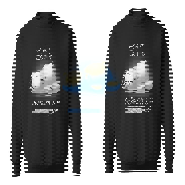 かわいい怠け者のシロクマの冬眠 スウェットシャツ