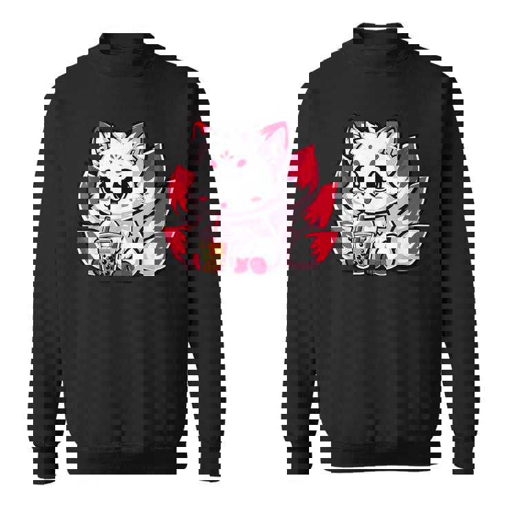 かわいい日本のキツネ九尾キツネボバティーアニメ スウェットシャツ