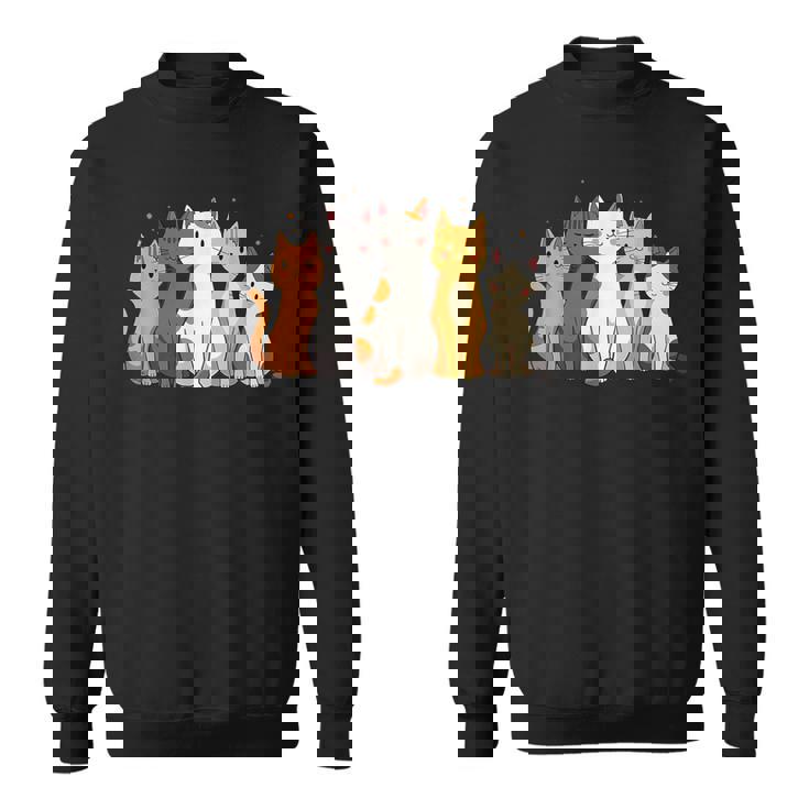 かわいい漫画の猫のイラスト スウェットシャツ