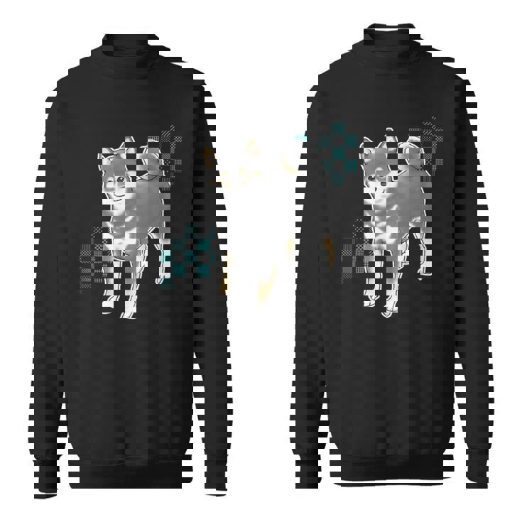 つぶらな瞳で見つめる黒柴 スウェットシャツ