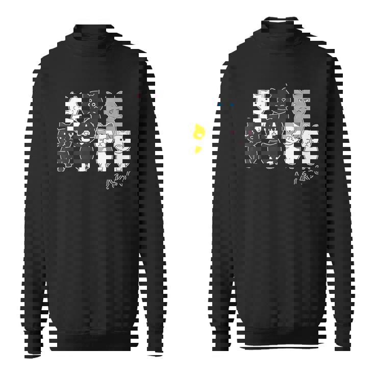 ねこさん『ウチノネコドコ』ハチワレ 黒猫 三毛猫 白猫 Neko【どうぶつフレンズ】フキゲンネコ 猫 動物 イラスト スウェットシャツ