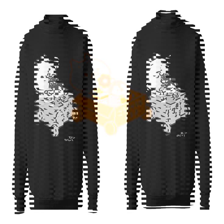 ねこぺん日和 こうきゅうなくるま ダークカラー スウェットシャツ