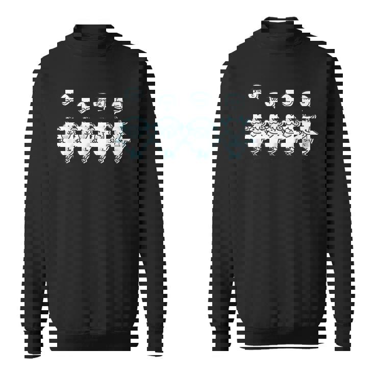 ひつじがいっぴき2 羊 ヒツジ ヤギ 不眠 安眠 数え歌 もふもふ 集団 かわいい おもしろ メンズ レディース キッズ スウェットシャツ